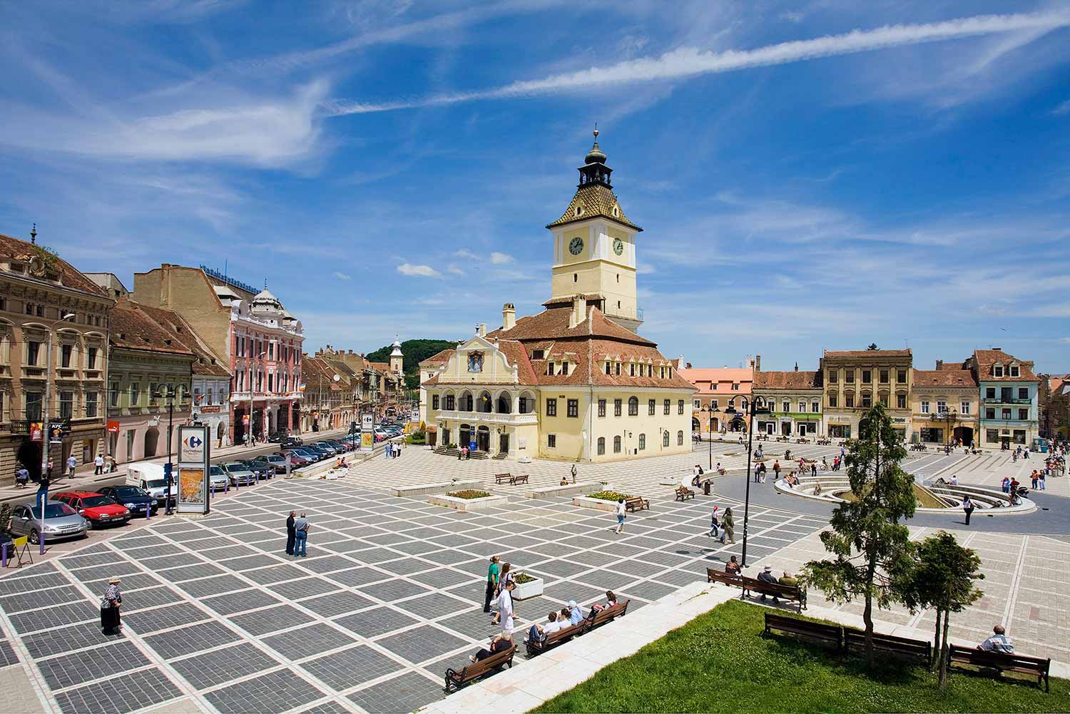 Plaza del Consejo en Brasov, Rumanía